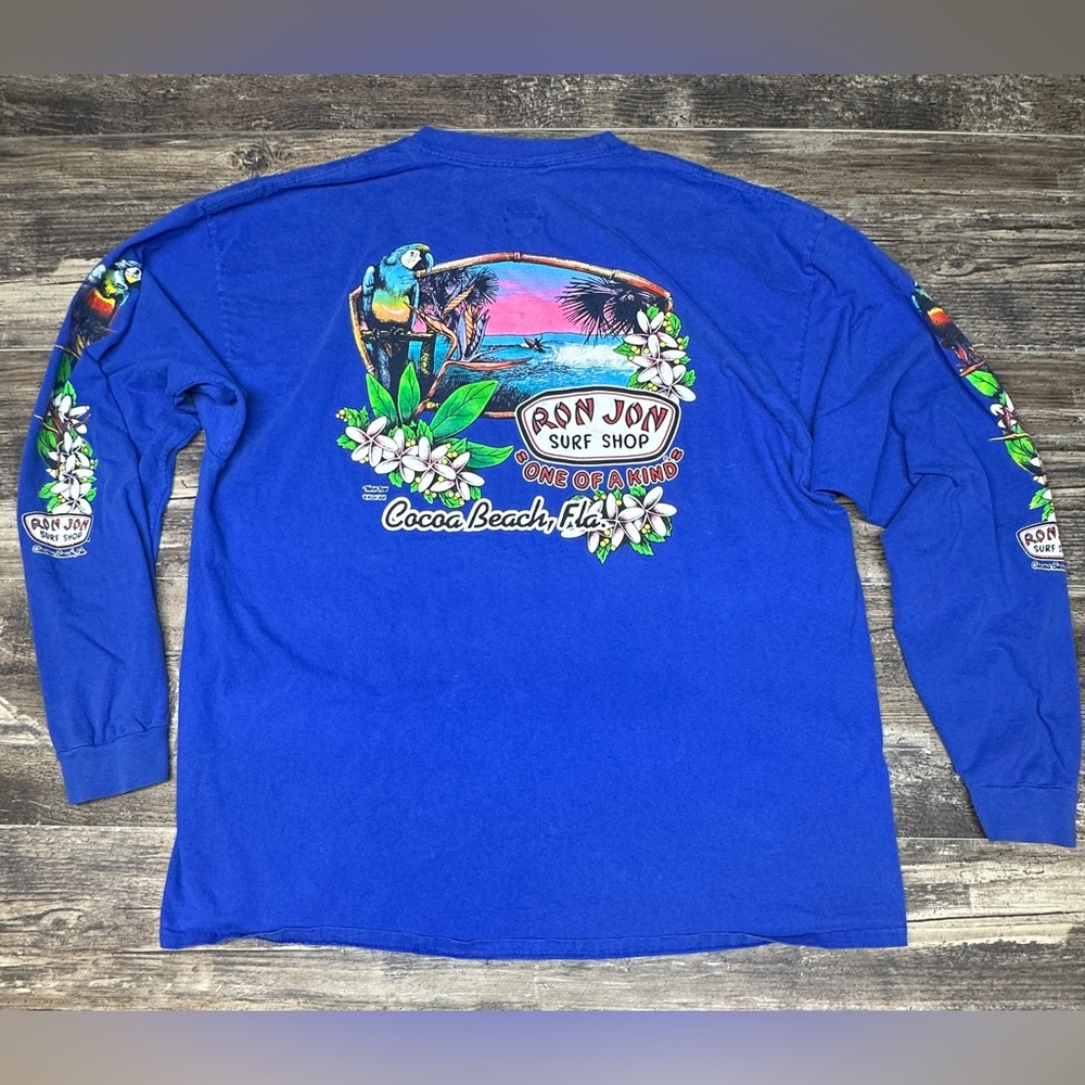 Ron Jon Surf Shop Long Sleeve Tee - Y2K Parrot Graphic - 2XL - GUC - Picture 3 of 11